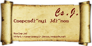 Csepcsányi János névjegykártya