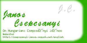 janos csepcsanyi business card